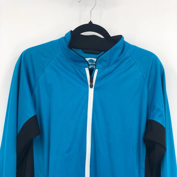 Sun Mountain Rainflex Jacket Mock Neck Zip Up Long Sleeve Blue Black Size M NWT - Picture 2 of 9